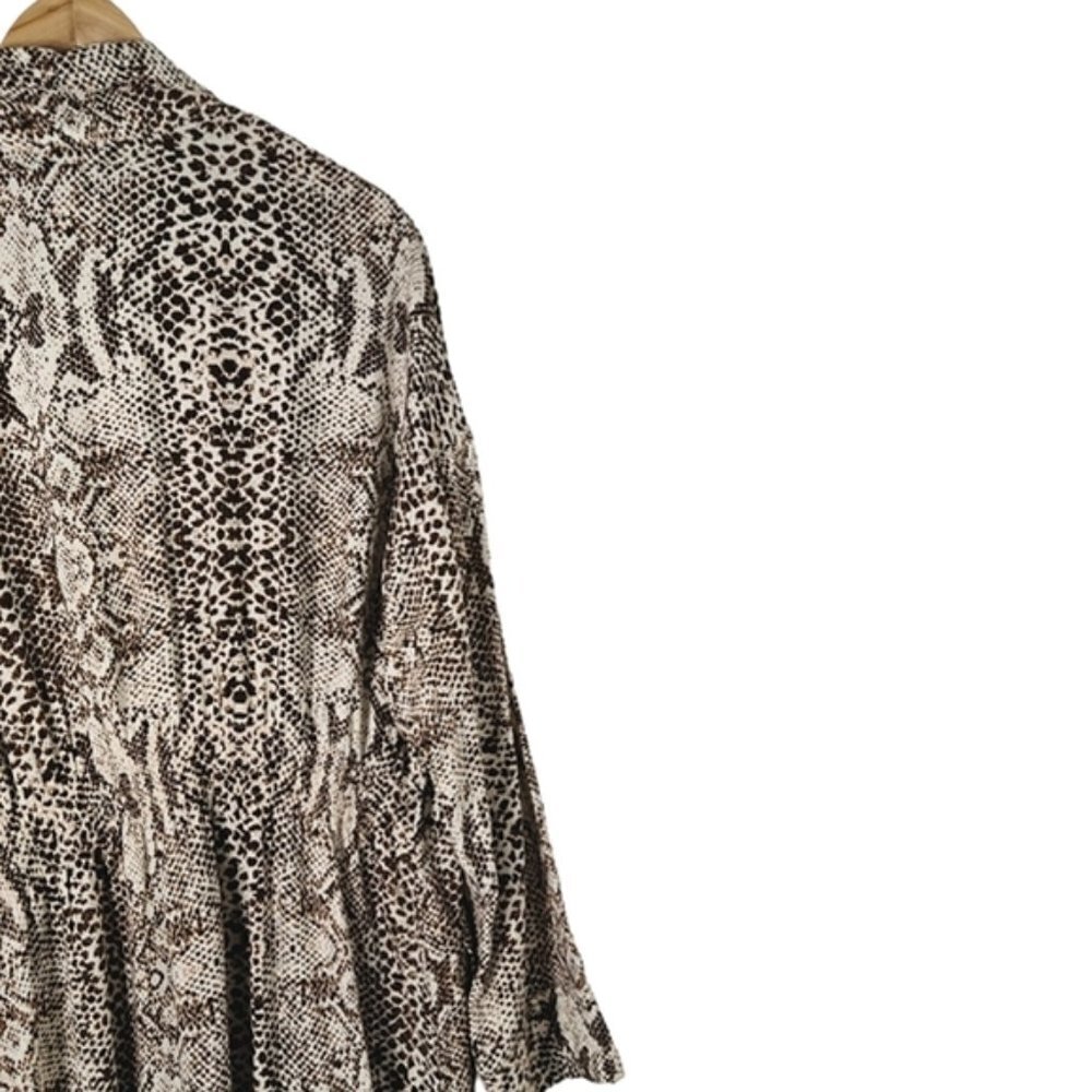 Free People Wild Nights Snake Print Duster Womens Full Length Kimono Jacket Sz M - Picture 15 of 16